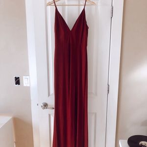 wine red prom dress